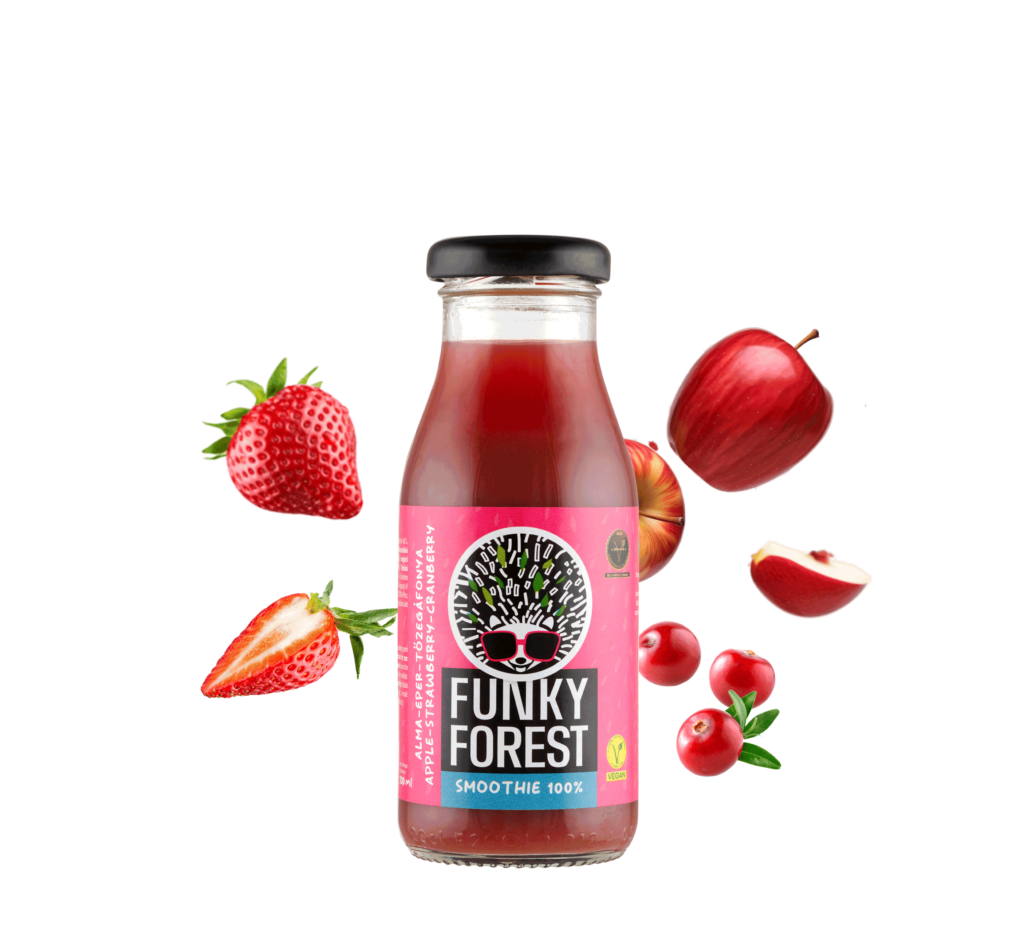 Funky Forest® 100%-os smoothie, alma-eper-tőzegáfonya 200 ml